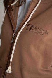 BROWN ZIPPERED HOODIE - ARINA