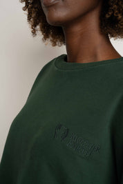 REGULAR FIT SWEATSHIRT WITH LONG BACK, DARK GREEN - COOK