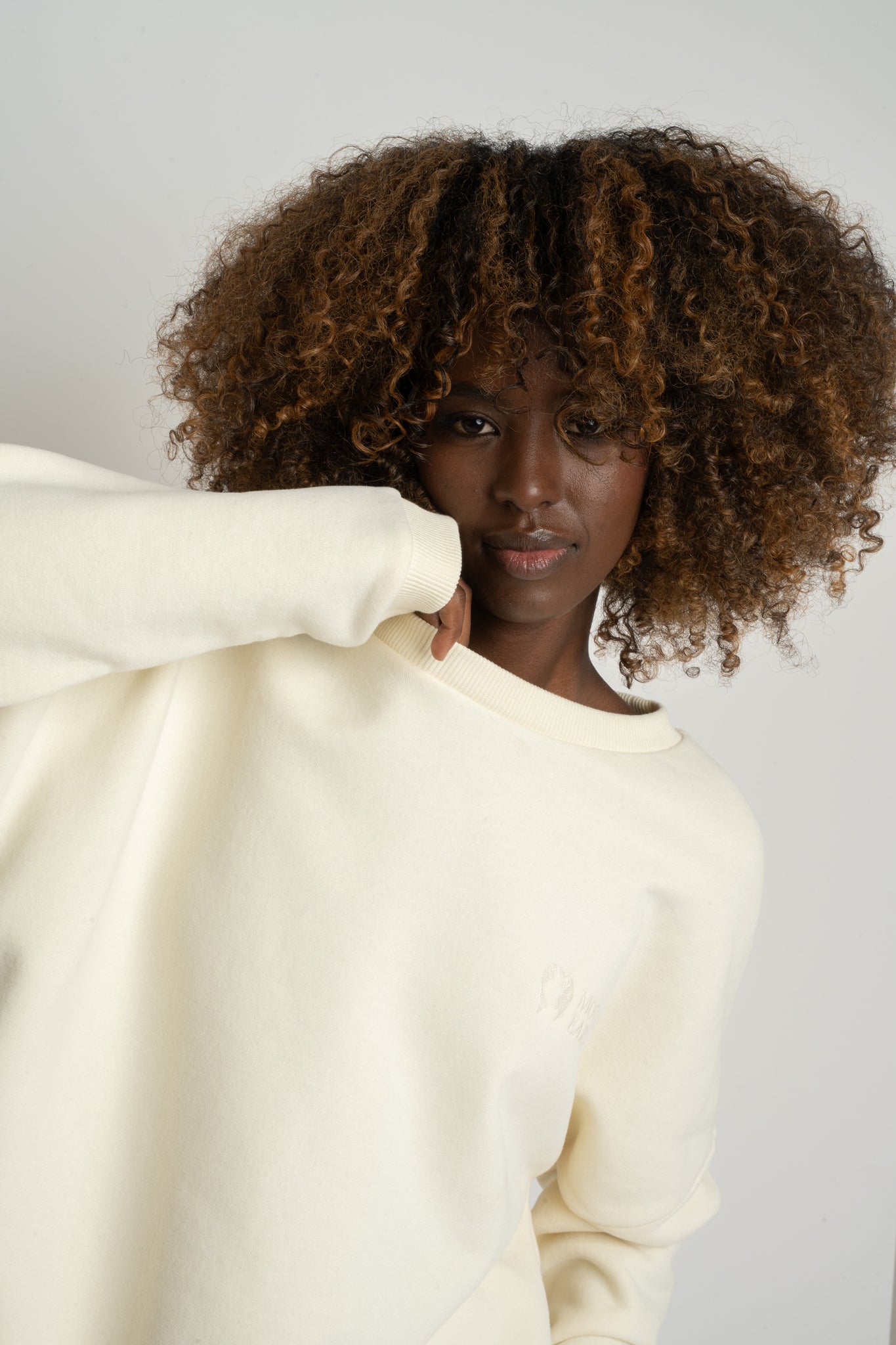 ECRU-COOK REGULAR FIT SWEATSHIRT WITH LONG BACK