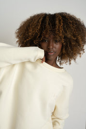 ECRU-COOK REGULAR FIT SWEATSHIRT WITH LONG BACK