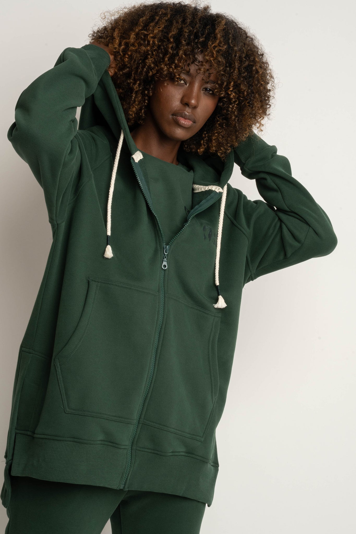 OVERSIZE DARK GREEN HOODIE - ESMERALDA