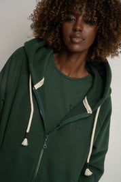 OVERSIZE DARK GREEN HOODIE - ESMERALDA