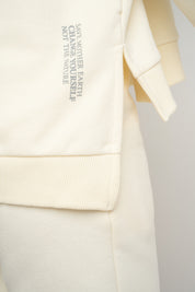 ECRU-COOK REGULAR FIT SWEATSHIRT WITH LONG BACK