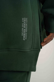 OVERSIZE DARK GREEN HOODIE - ESMERALDA