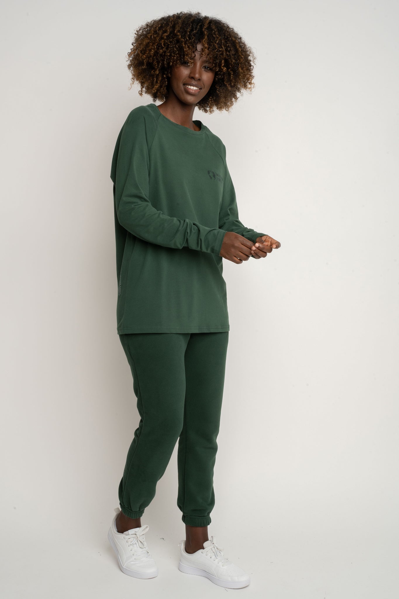 DARK GREEN LONG-SLEEVE BLOUSE - INARI