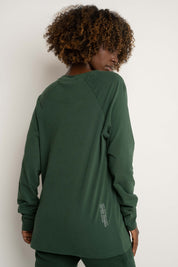 DARK GREEN LONG-SLEEVE BLOUSE - INARI