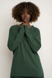 DARK GREEN LONG-SLEEVE BLOUSE - INARI