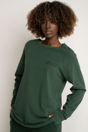 DARK GREEN LONG-SLEEVE BLOUSE - INARI