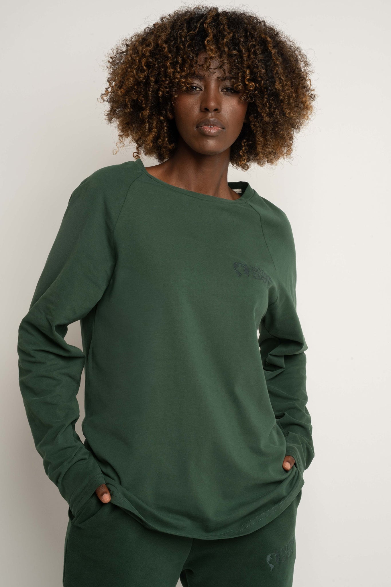 DARK GREEN LONG-SLEEVE BLOUSE - INARI