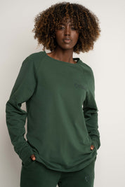 DARK GREEN LONG-SLEEVE BLOUSE - INARI