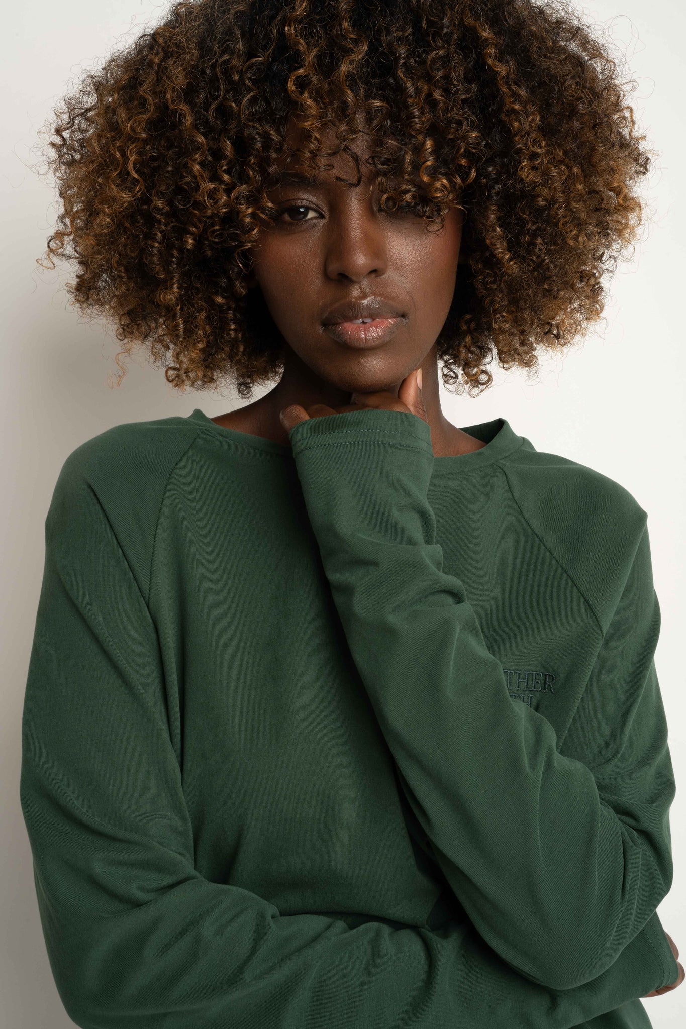 DARK GREEN LONG-SLEEVE BLOUSE - INARI