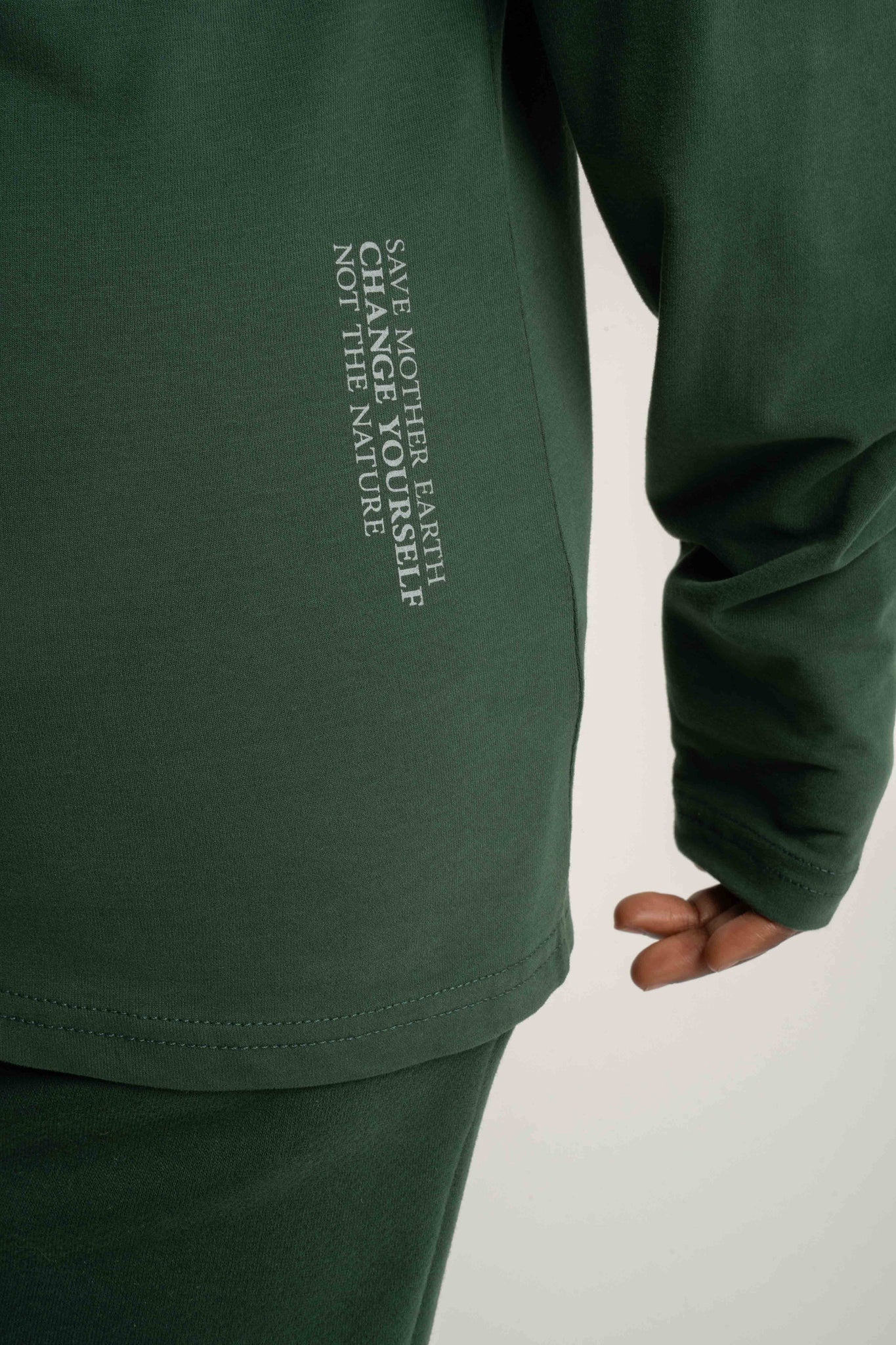 DARK GREEN LONG-SLEEVE BLOUSE - INARI