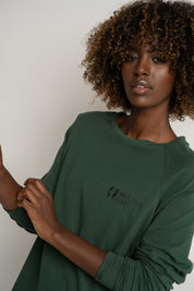 DARK GREEN LONG-SLEEVE BLOUSE - INARI