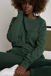 DARK GREEN LONG-SLEEVE BLOUSE - INARI