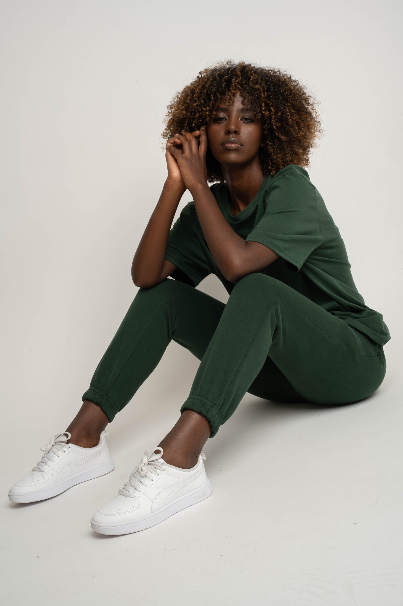 Women's Dark Green T-Shirt - Oyster