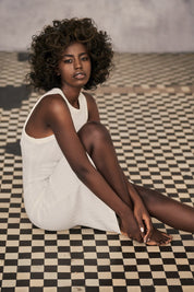 FITTED DRESS WITH STRAPS LIGHT GREY - ANJOU