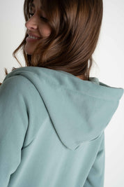 TURQUOISE HOODIE WITH ZIP - ARINA