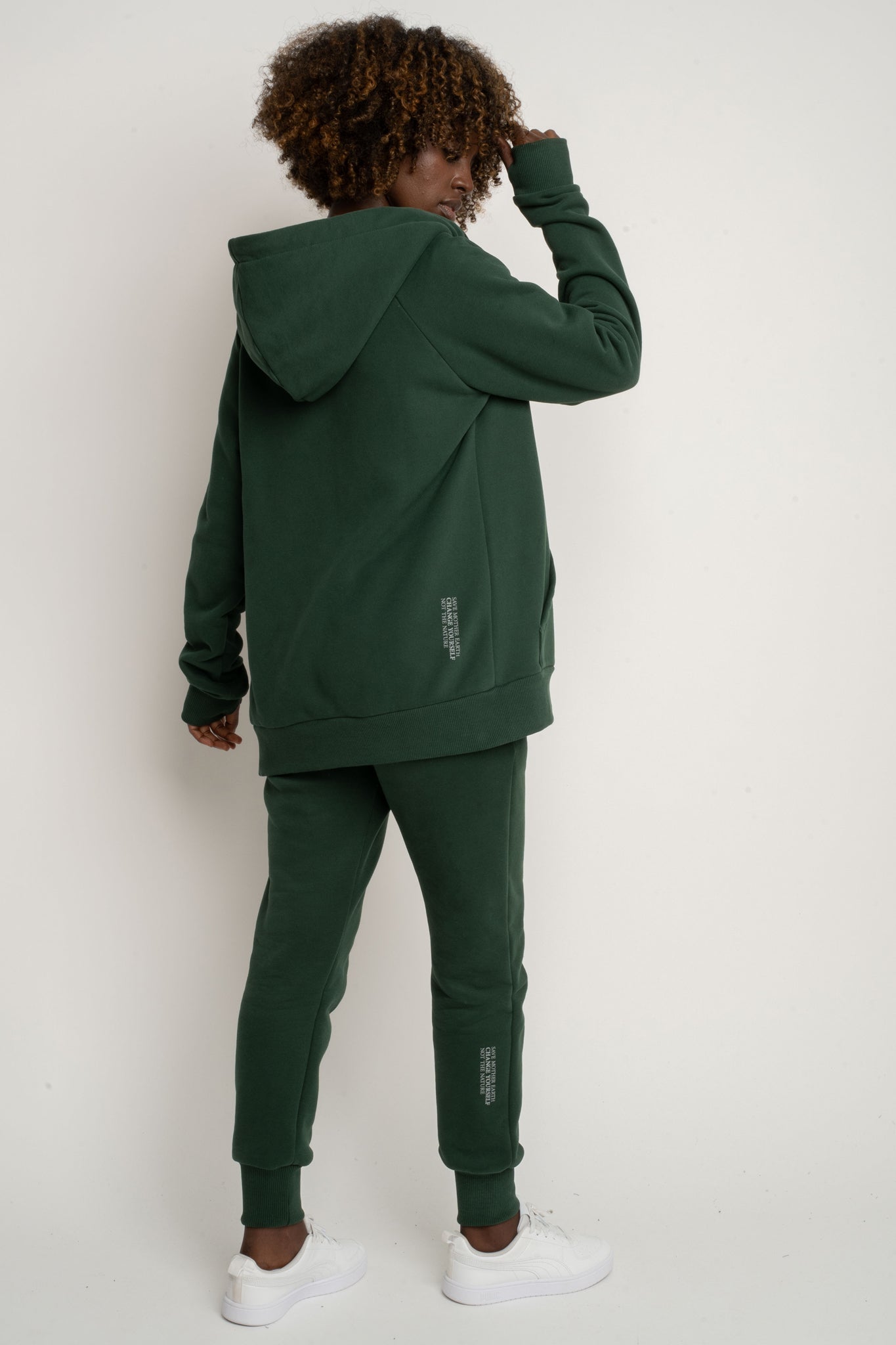 Dark Green Zip-Up Hoodie - Zanzibar
