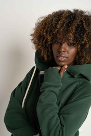 Dark Green Zip-Up Hoodie - Zanzibar