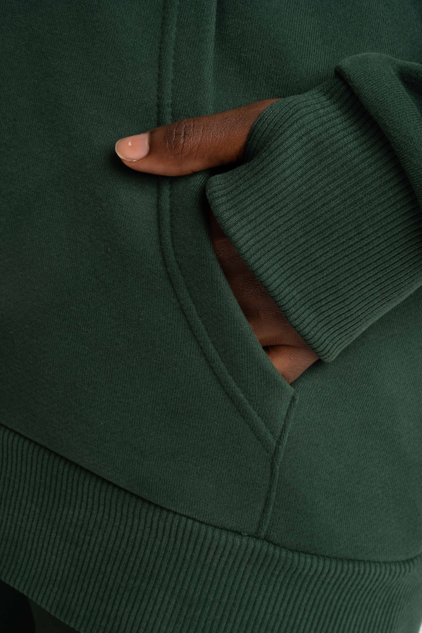 Dark Green Zip-Up Hoodie - Zanzibar