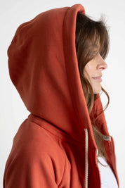 ORANGE ZIP-UP HOODIE - ARINA