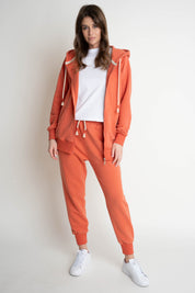 ORANGE ZIP-UP HOODIE - ARINA