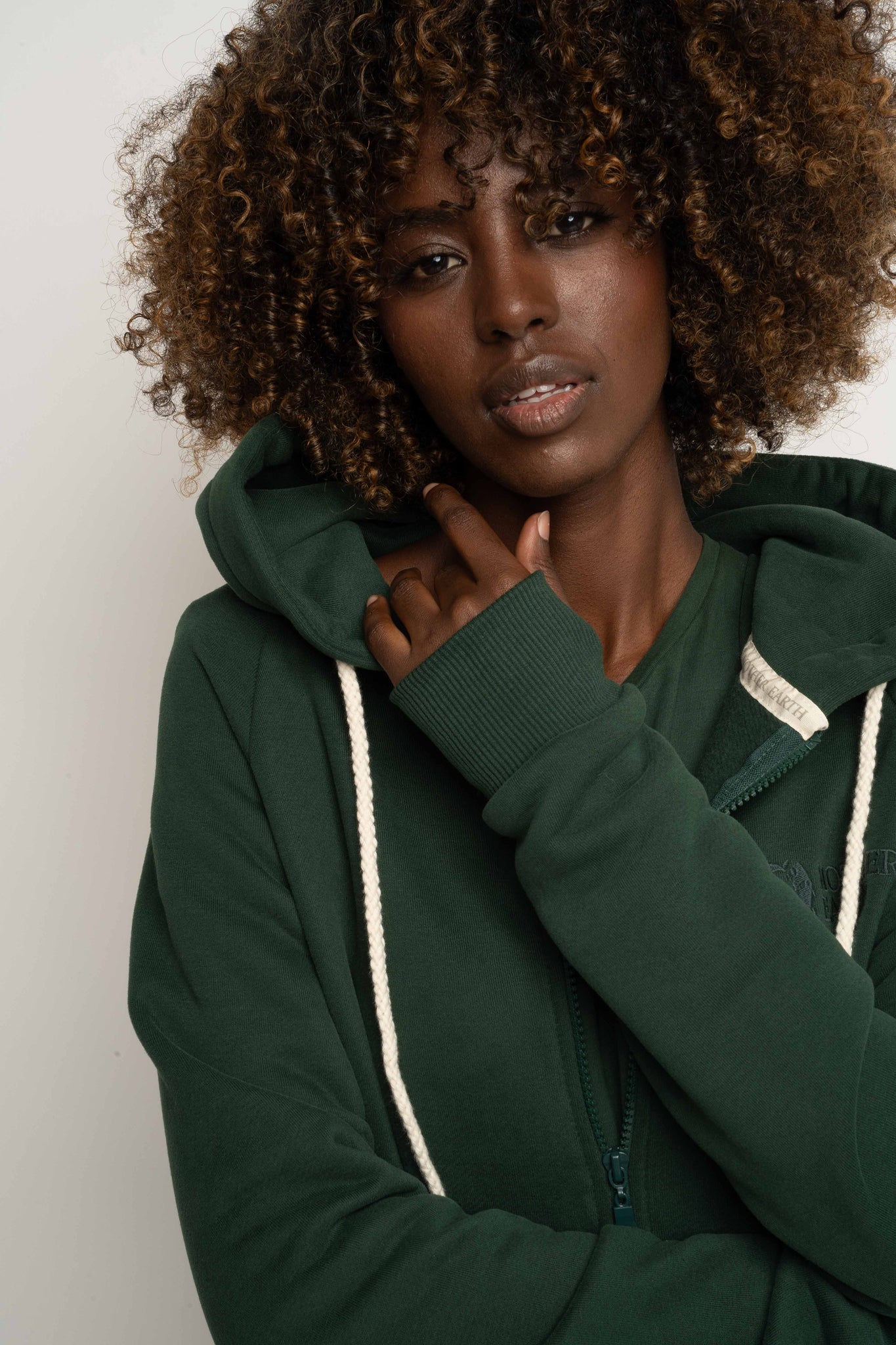 Dark Green Zip-Up Hoodie - Zanzibar