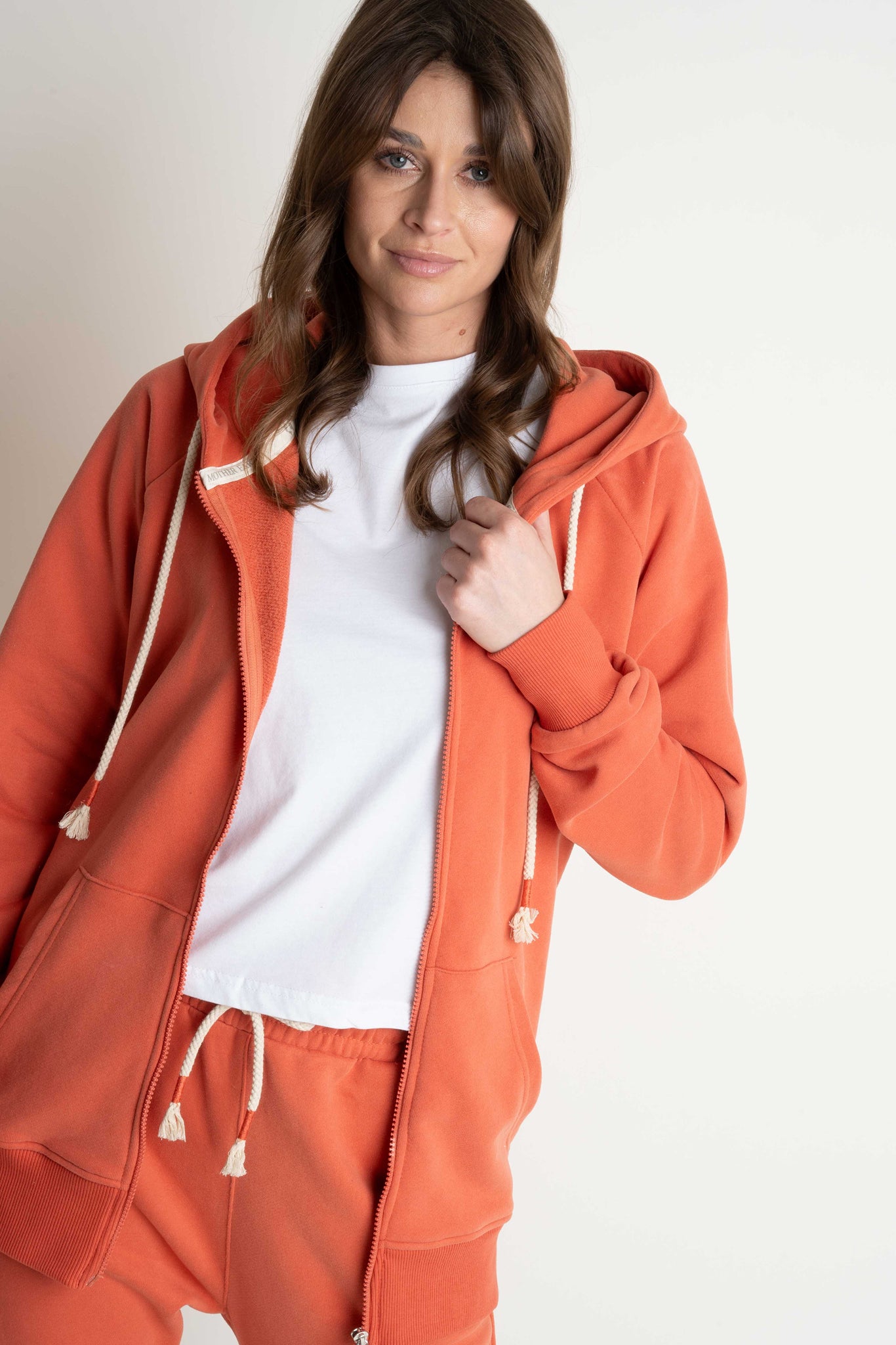 ORANGE ZIP-UP HOODIE - ARINA