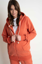 ORANGE ZIP-UP HOODIE - ARINA