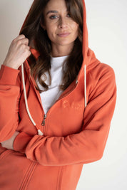 ORANGE ZIP-UP HOODIE - ARINA