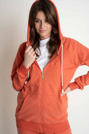 ORANGE ZIP-UP HOODIE - ARINA
