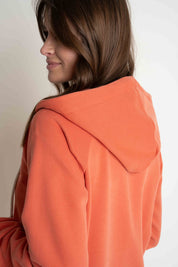 ORANGE ZIP-UP HOODIE - ARINA