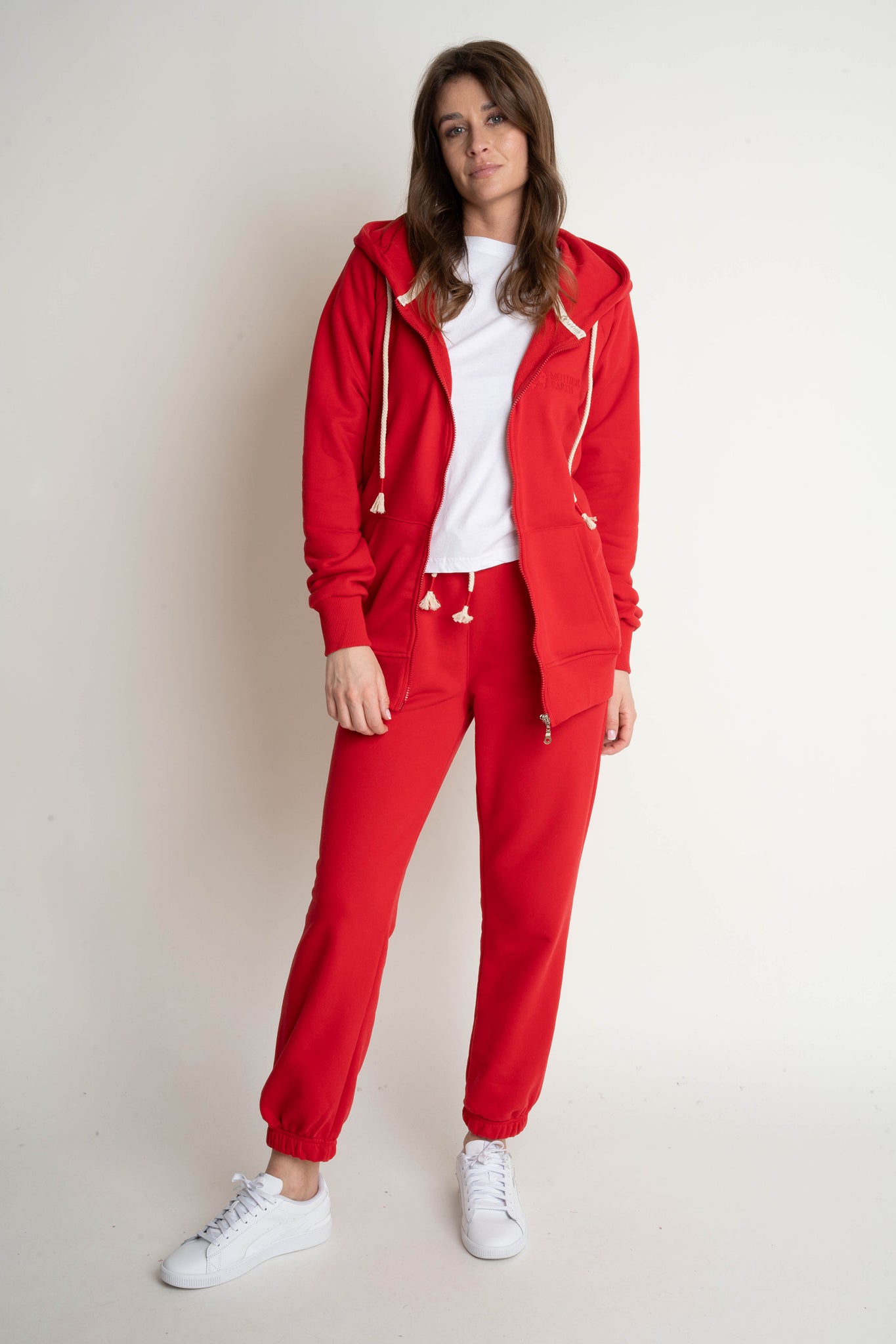 RED ZIP-UP HOODIE - ARINA