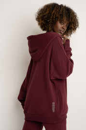 Burgundy Zip-Up Hoodie -NIKO