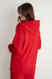 RED ZIP-UP HOODIE - ARINA