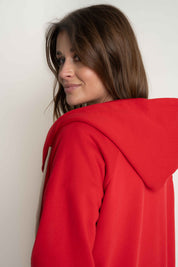 RED ZIP-UP HOODIE - ARINA