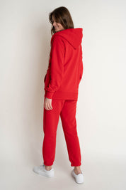 RED ZIP-UP HOODIE - ARINA