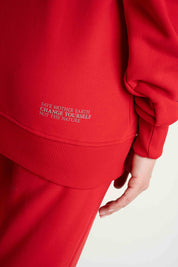 RED ZIP-UP HOODIE - ARINA