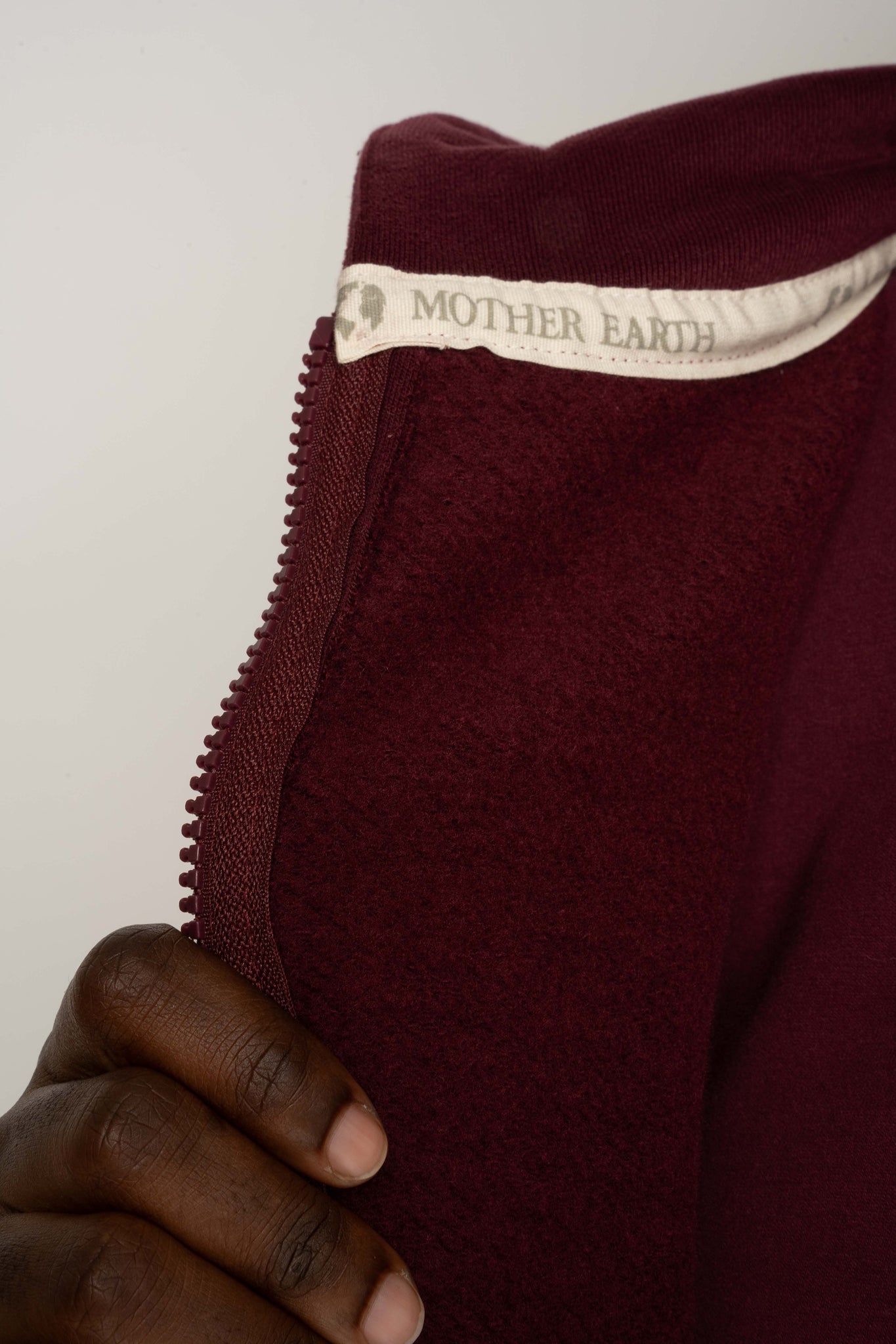 Burgundy Zip-Up Hoodie -NIKO