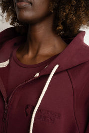 OVERSIZED BURGUNDY HOODIE - ESMERALDA