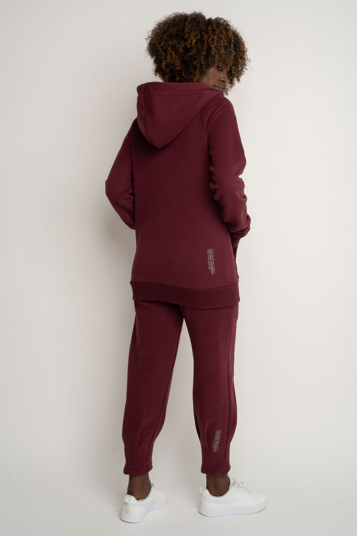 Burgundy Zip-Up Hoodie - ZANZIBAR