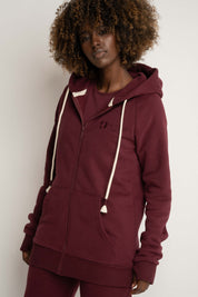 Burgundy Zip-Up Hoodie - ZANZIBAR