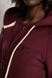 Burgundy Zip-Up Hoodie - ZANZIBAR