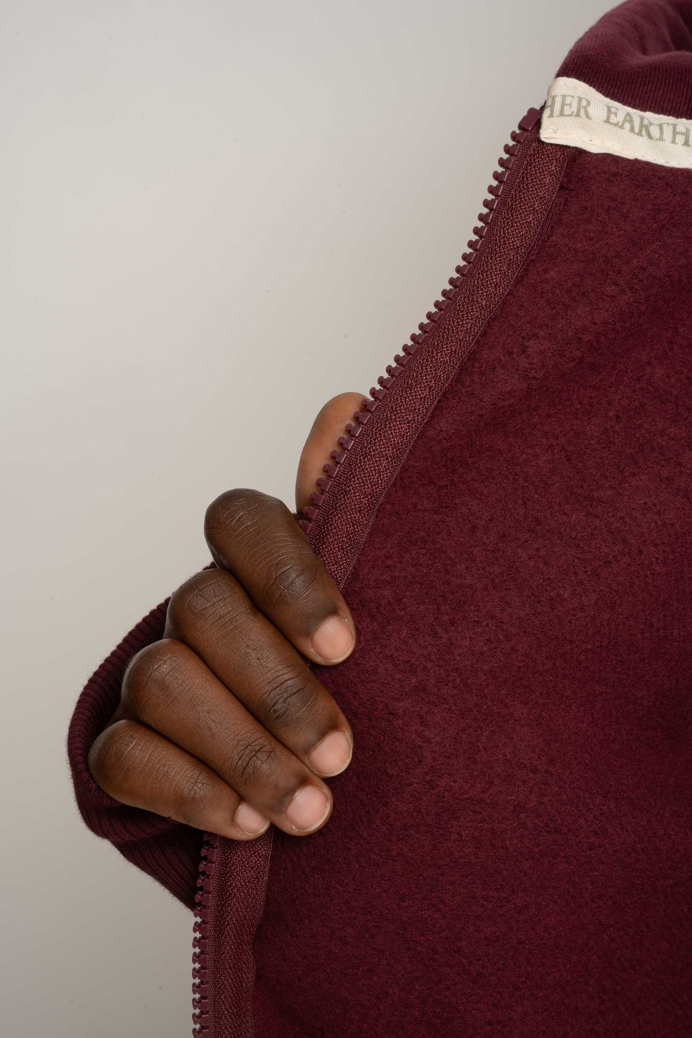Burgundy Zip-Up Hoodie - ZANZIBAR