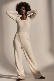 FITTED BODY WITH LONG SLEEVES LIGHT BEIGE - JAMAYKA