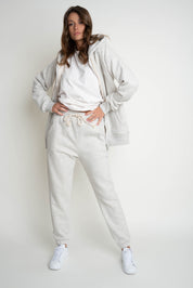 REGULAR FIT LIGHT GREY MELANGE SWEATPANTS - MILOS