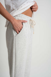 REGULAR FIT LIGHT GREY MELANGE SWEATPANTS - MILOS