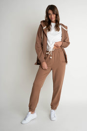 REGULAR FIT BROWN SWEATPANTS - MILOS