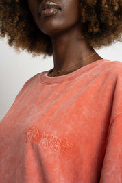 WOMEN'S T-SHIRT WITH WASHED EFFECT, ORANGE - ARETE