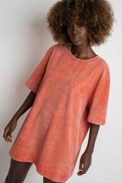 WOMEN'S T-SHIRT WITH WASHED EFFECT, ORANGE - ARETE
